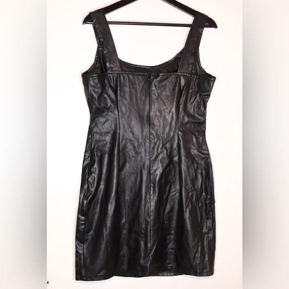 Nana Black Faux Leather Mini Dress - US8 - Picture 2 of 3